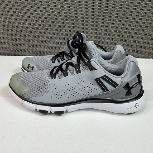 Under Armour Mens Micro G Assert 7 Running Shoes Size 8 Gray & Black Mesh - Picture 1 of 7